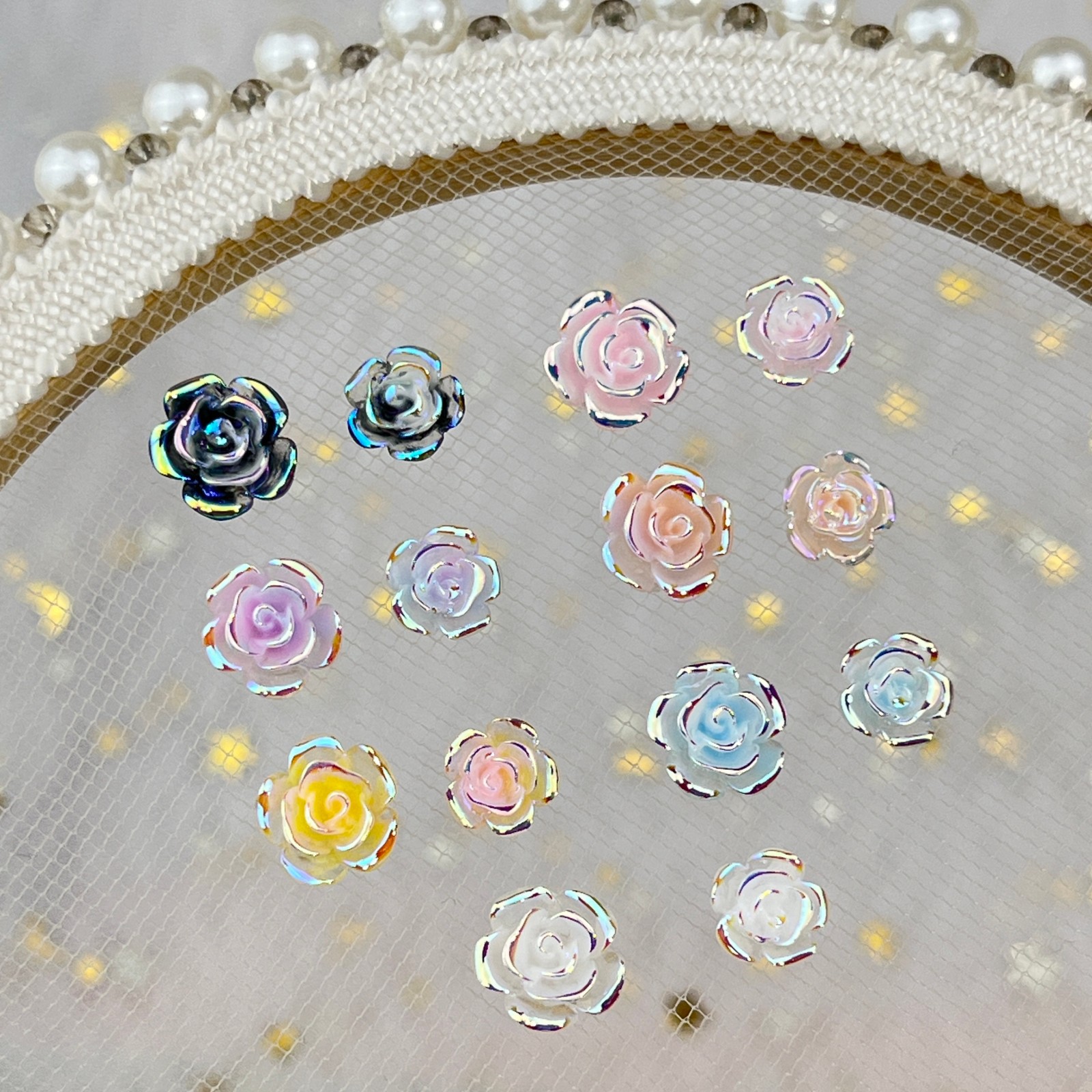 50PCS 7 Colors Of Aurora-Effec – обзор и цена Resin Art Rose Petals