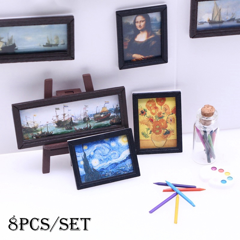 8Pcs 1:12 Dollhouse Vintage Oi – обзор и цена Resin Art And Wood