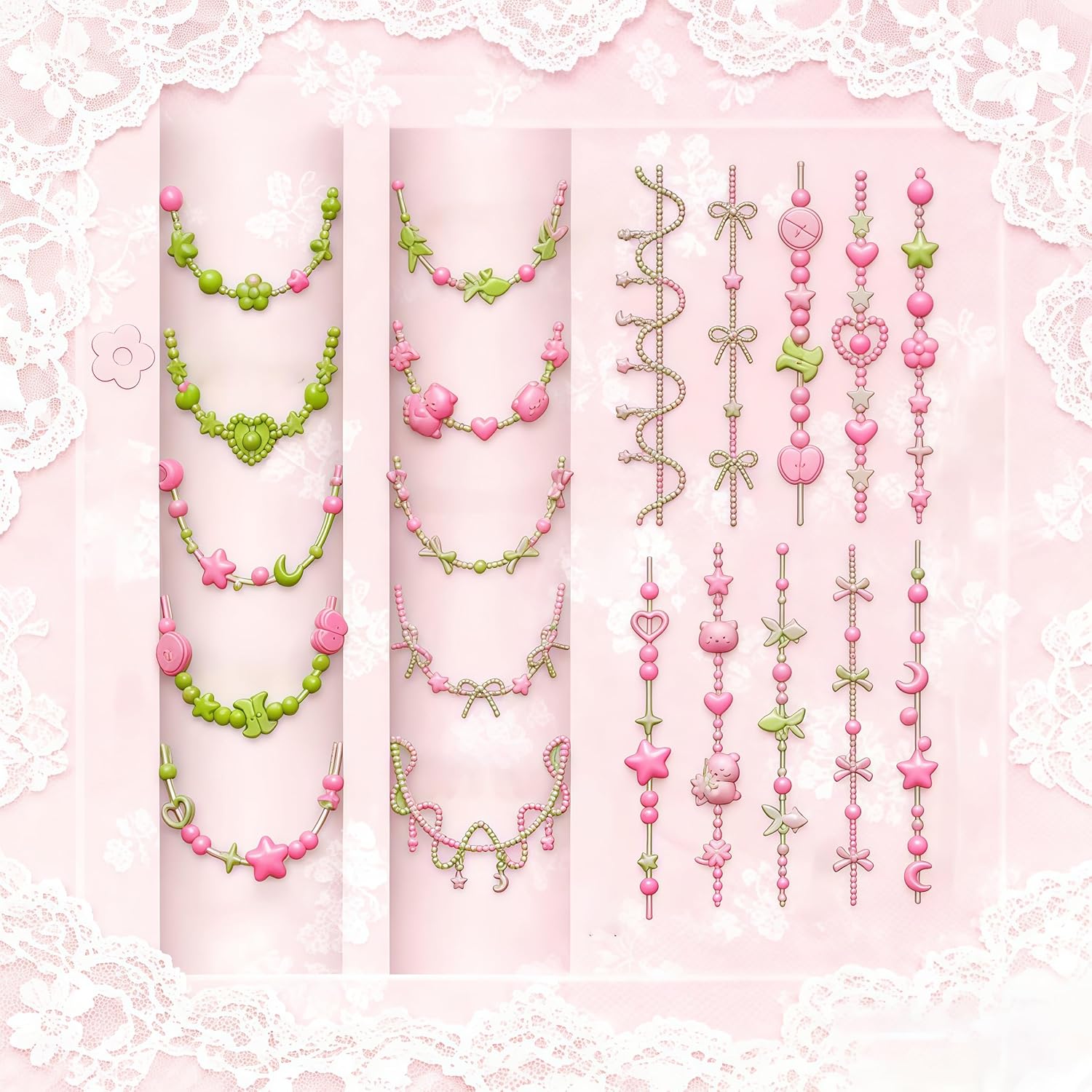3D Bead Necklace Gel Nail Art  – обзор и цена Resin Art Template