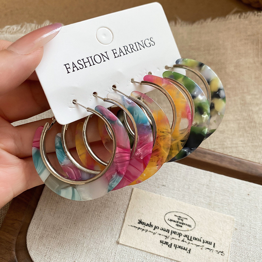 Fashion Big Circle Acrylic Ear – обзор и цена Resin Art Ring