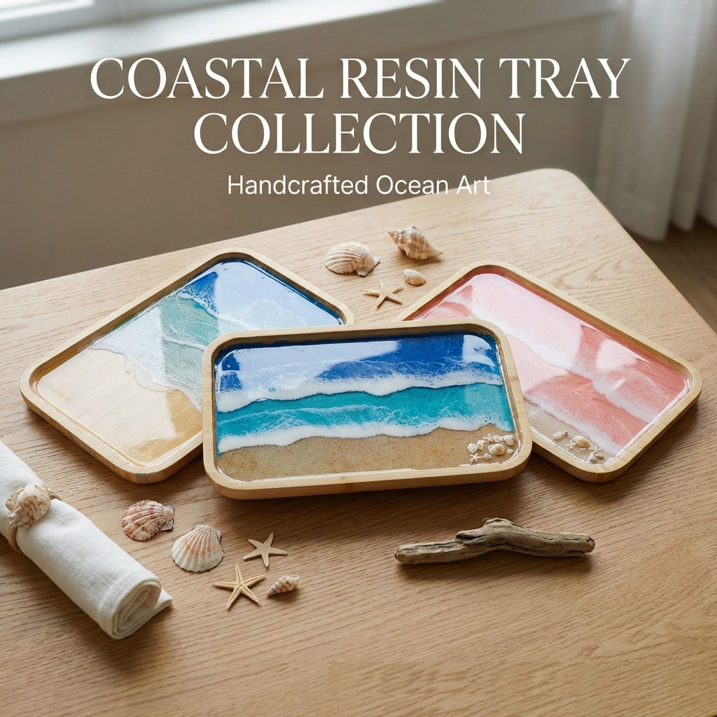 Epoxy Resin Ocean Art Decorati – обзор и цена Resin Art Wooden Tray
