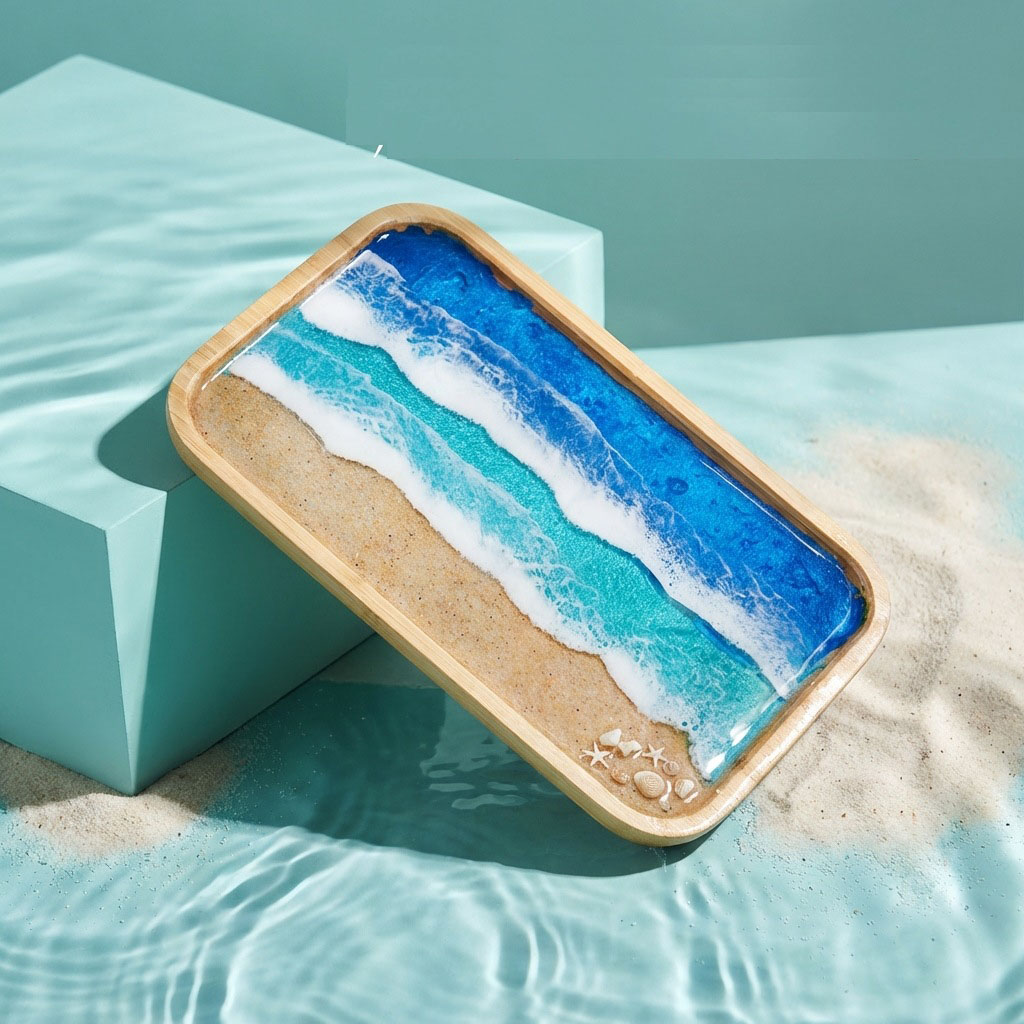 Epoxy Resin Ocean Art Decorati – обзор и цена Resin Art Wooden Tray