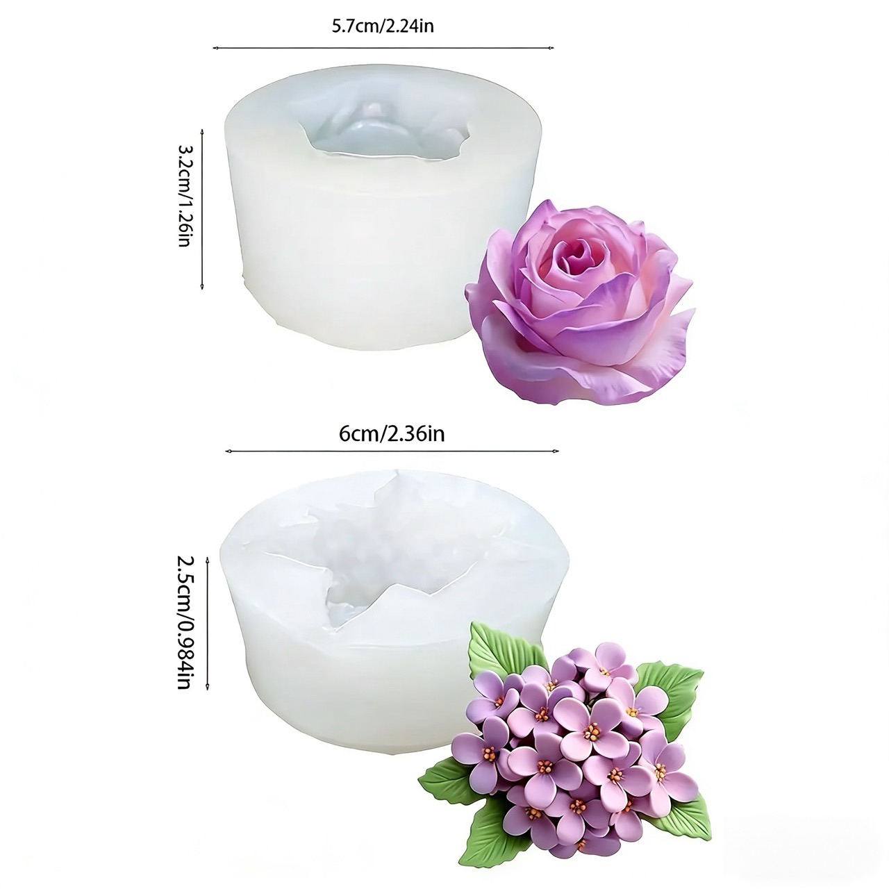 2-Piece 3D Rose and Lilac Sili – обзор и цена Resin Art For Wedding Gift