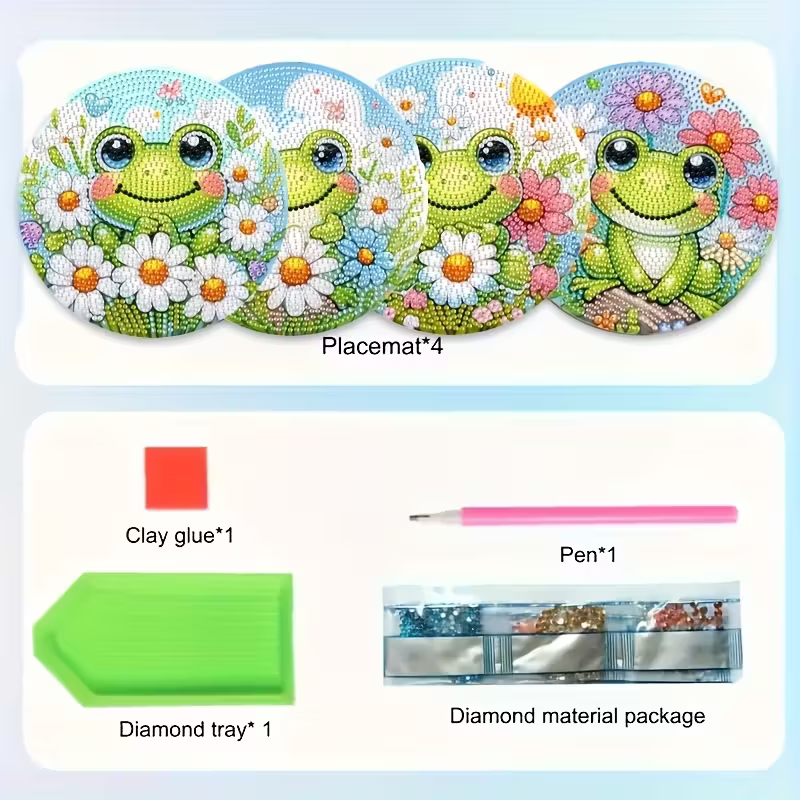 4-piece frog patterned wooden  – обзор и цена Resin Art And Wood