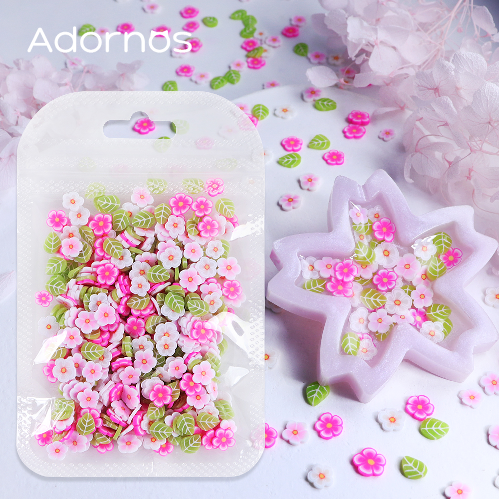 10g Pink Flowers Polymer Clay  – обзор и цена Resin Art Uv