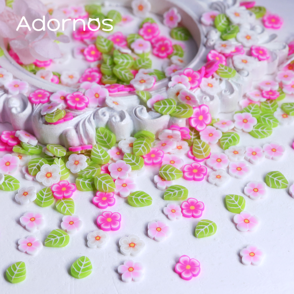 10g Pink Flowers Polymer Clay  – обзор и цена Resin Art Uv