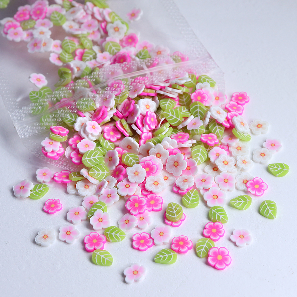 10g Pink Flowers Polymer Clay  – обзор и цена Resin Art Uv