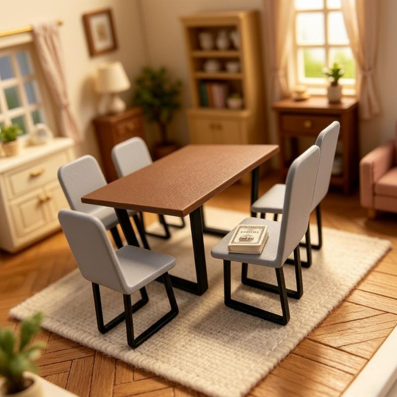 1 12 Dollhouse Miniature Furni – обзор и цена Resin Art Dining Table