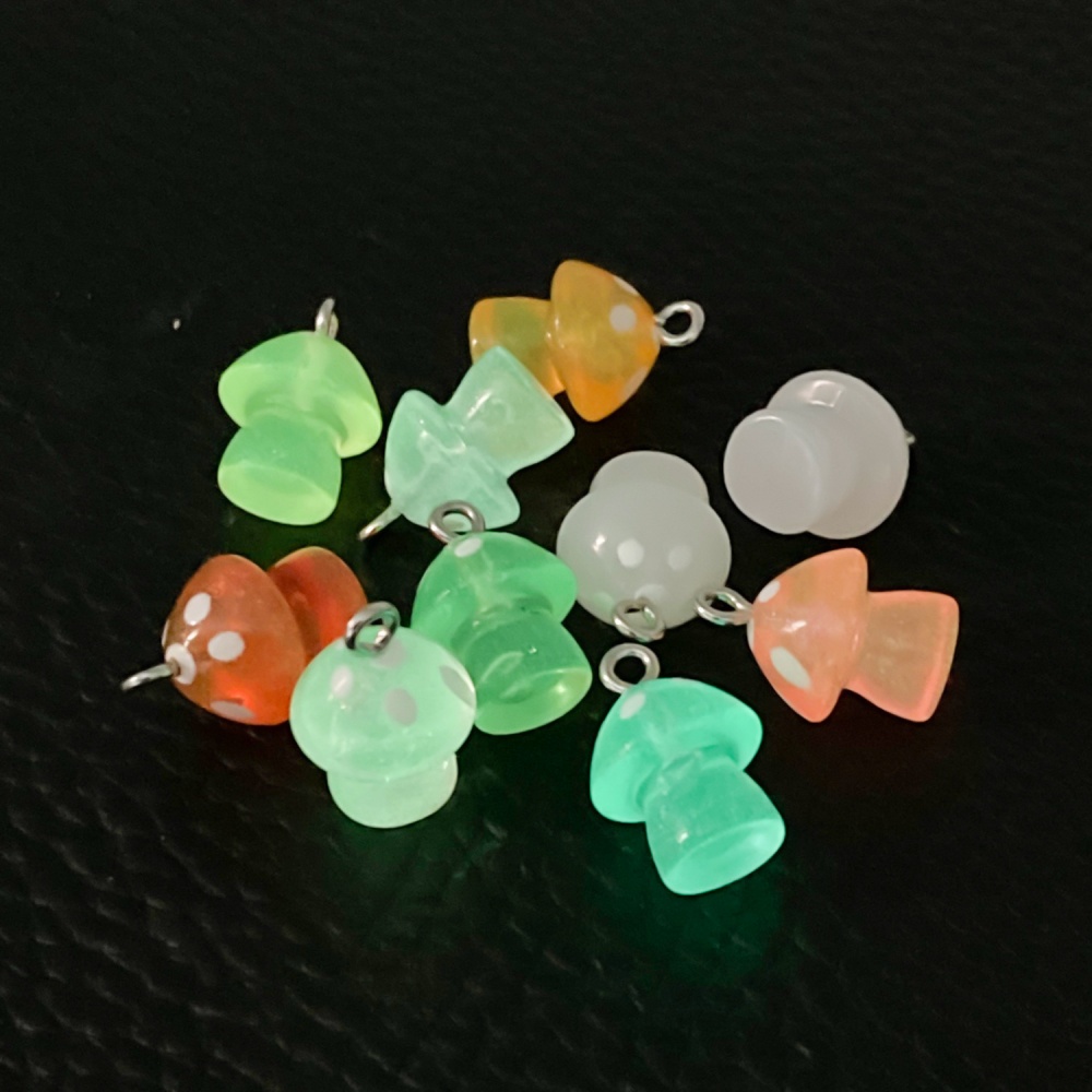 16pcs Luminous Mushroom Charms – обзор и цена Resin Art Earrings