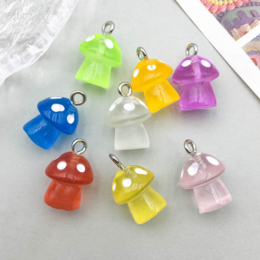 16pcs Luminous Mushroom Charms – обзор и цена Resin Art Earrings