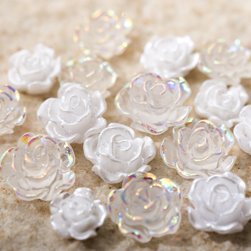 50PCS 6/8/10MM White Rose Flow – обзор и цена Resin Art Rose Petals