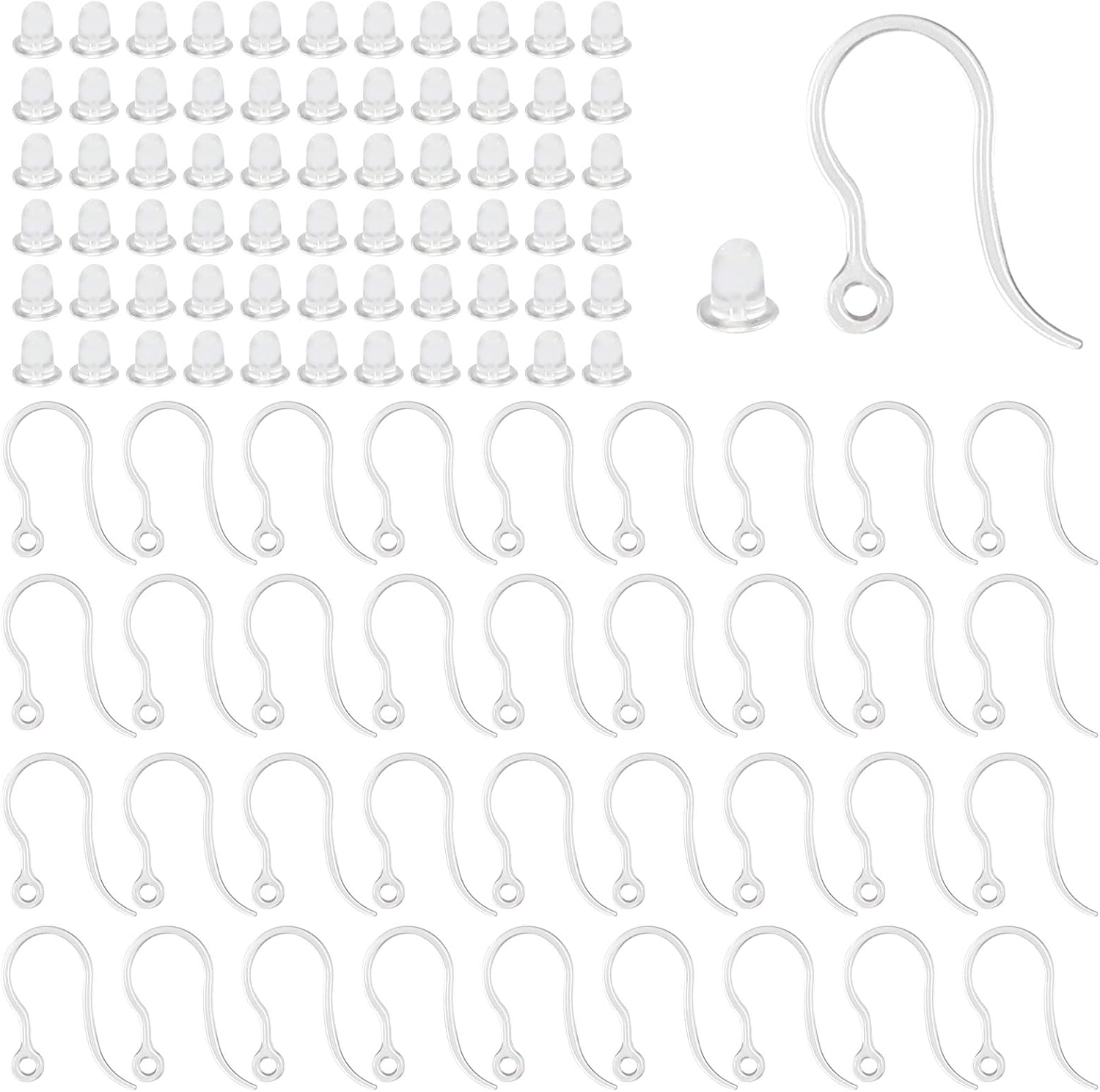 40pcs Clear Plastic Earring Ho – обзор и цена Resin Art Earrings