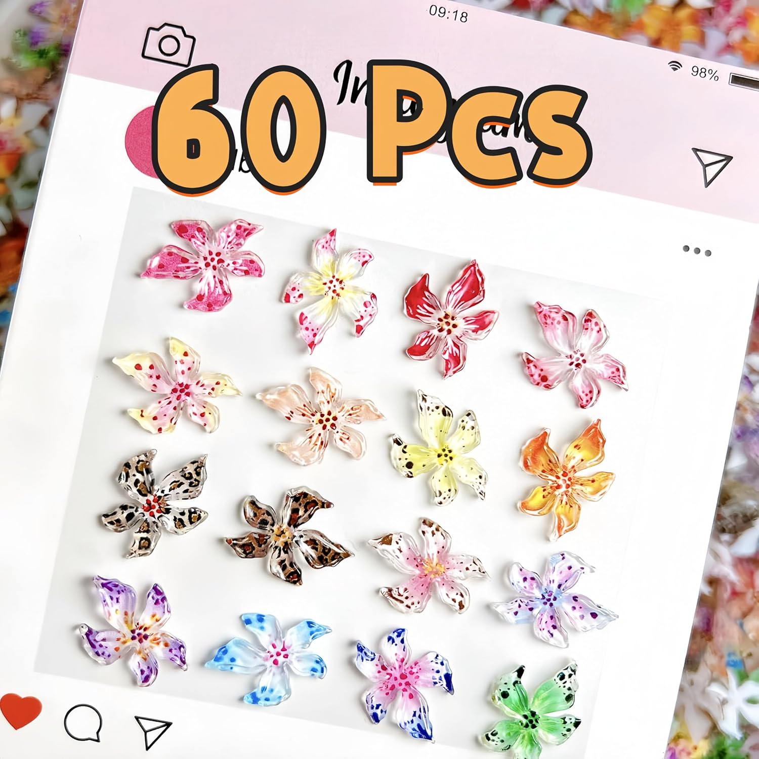 20/40/60/80pcs Ice Crystal Flo – обзор и цена Resin Art Rose Petals