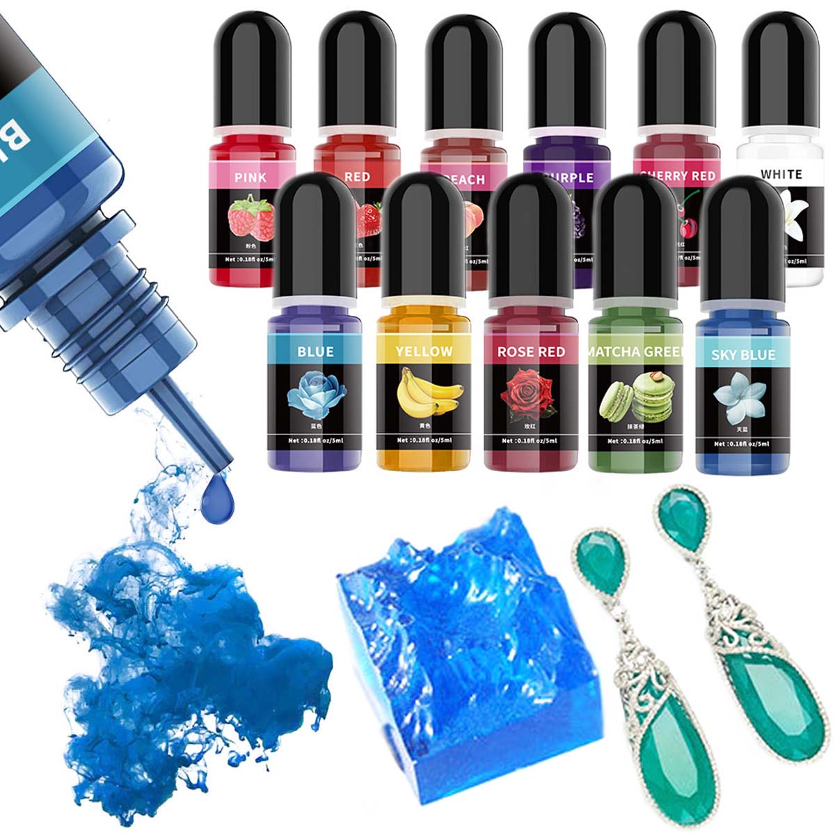 5ml/Bottle Epoxy Resin Pigment – обзор и цена Resin Art Uv