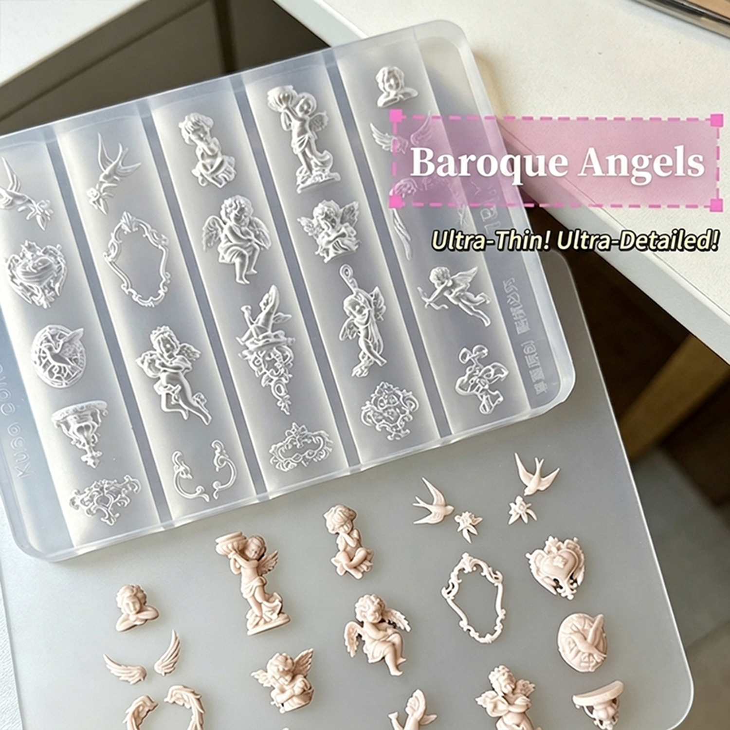 1pcs 3D Vintage Cupid & Floral – обзор и цена Resin Art Template
