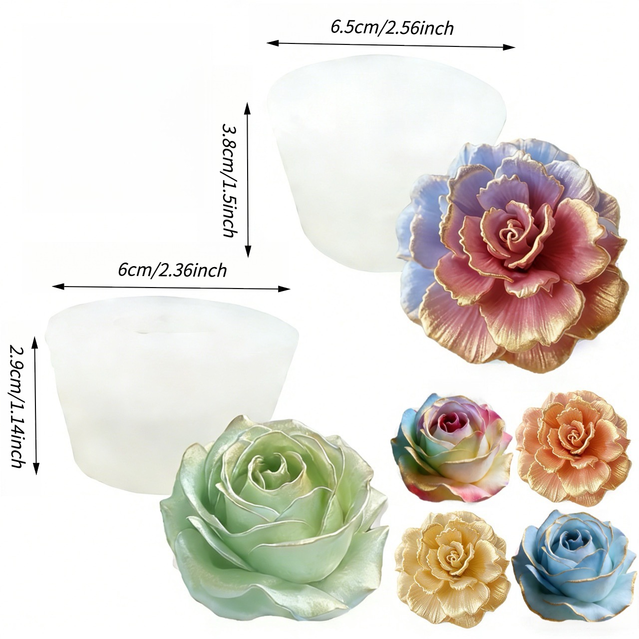 2-Piece 3D Rose and Elegant Ca – обзор и цена Resin Art Rose Petals