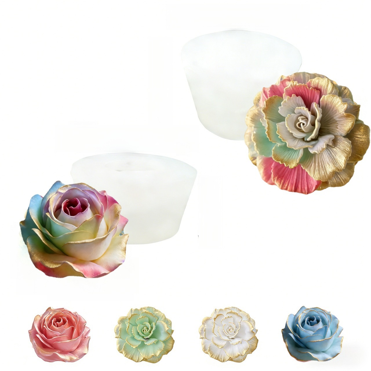2-Piece 3D Rose and Elegant Ca – обзор и цена Resin Art Rose Petals