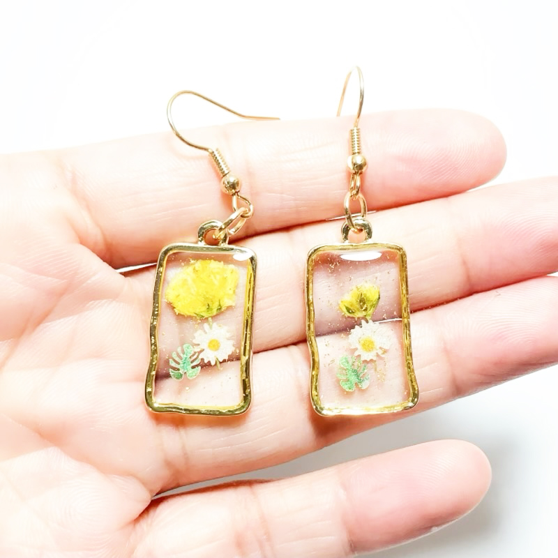 Dried Flower Earrings Heart Re – обзор и цена Resin Art Ring