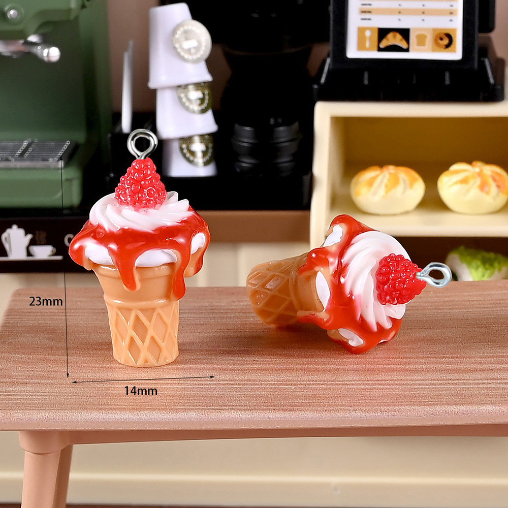 10pcs Strawberry Jam Ice Cream – обзор и цена Resin Art Earrings