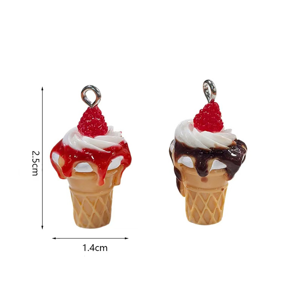 10pcs Strawberry Jam Ice Cream – обзор и цена Resin Art Earrings