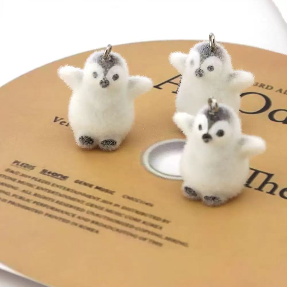 5pcs Flocking Small Penguin Re – обзор и цена Resin Art Earrings